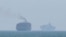 TOPSHOT - This frame grab taken from AFPTV video footage on July 12, 2026 shows cargo ships anchoring near the Strait of Hormuz off the eastern coast of the United Arab Emirates at Khor Fakkan.
