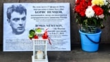 RUSSIA – Memorial with fresh flowers and a portrait in memory of Russian politician Boris Nemtsov at the scene of his murder. Moscow, Juny 9, 2020 