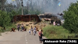 Линия соприкосновения в районе Станицы Луганской Луганской области Украины до полномасштабного вторжения России в Украину