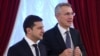 Ukrainian President Volodymyr Zelenskiy and NATO Secretary General Jens Stoltenberg during a meeting in Kyiv, October 31, 2019