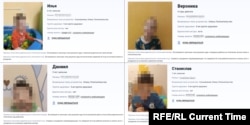 Скриншоты анкет похищенных из Херсонского дома ребенка детей на российском сайте "усыновите.рф".