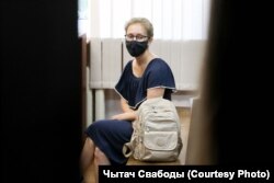 Volha Sinyalyova appears in court Minsk on June 18.