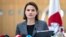 LITHUANIA -- Belarusian opposition leader Svyatlana Tsikhanouskaya speaks during her news conference in Vilnius, June 2, 2021