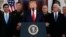 U.S. -- U.S. President Donald Trump addresses the nation from the White House on the ballistic missile strike that Iran launched against Iraqi air bases housing U.S. troops, in Washington, Januaru 8, 2020