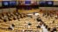 BELGIUM - A general view shows European Council President Charles Michel addressing an extraordinary plenary session of the EU Parliament following an EU leaders summit, in Brussels, Belgium July 23, 2020