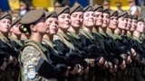 UKRAINE – Ukrainian servicewomen during a military parade to celebrate Independence Day of Ukraine. Kyiv, August 24, 2018