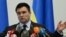 UKRAINE – Ukrainian Foreign Minister Pavlo Klimkin speaks during a news conference in Kyiv, January 22, 2018