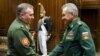 RUSSIA -- Russian Defense Minister Sergei Shoigu and Belarusian Defense Minister Viktar Khrenin meet in Moscow, March 5, 2021