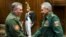 RUSSIA -- Russian Defense Minister Sergei Shoigu and Belarusian Defense Minister Viktar Khrenin meet in Moscow, March 5, 2021