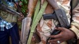 Central African Republic -- An armed fighter belonging to the 3R armed militia displays his weapon in the town of Koui, Central African Republic, April 27, 2017