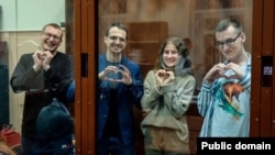 Василий Неустроев, Ян Ксенжепольский, Анна Архипова и Павел Синельников (слева направо)