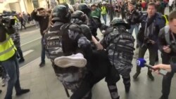 Over 100 People Detained In Moscow Following Opposition Protest