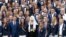 Russia -- Russian Olympic team members pose for a family photo with Patriarch Kirill (C) at Uspensky cathedral, Moscow, July 27, 2016