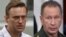 RUSSIA -- A combo photo shows Russian opposition leader Aleksei Navalny (left) and Viktor Zolotov, the head of Russia’s National Guard 