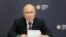 RUSSIA -- Russian President Vladimir Putin attends a signing ceremony of agreement on tourist areas in Crimea, during the Saint Petersburg International Economic Forum (SPIEF), via video conference at the Novo-Ogaryovo residence outside Moscow, June 3, 20