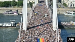 Свыше ста тысяч человек приняли участие запрещенном властями ЛГБТ-прайде в Будапеште