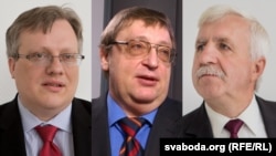 Слева направо: Юрий Зенкович, Александр Федута, Григорий Кастусев