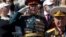 RUSSIA -- A veteran salutes during the Victory Day Parade in Red Square in Moscow, Russia June 24, 2020. 