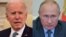 A combo photo of U.S. Presidnet Joe Biden and Russian Presiden Vladimir Putin