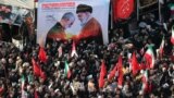 IRAN -- Thousands of Iranians attend the funeral ceremony of slain Iranian Revolutionary Guards Corps (IRGC) Lieutenant general and commander of the Quds Force Qasem Soleimani and of other victims in Tehran, Iran, 06 January 2020.