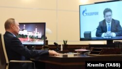 Путин на видеоконференции с главой Газпрома Алексеем Миллером