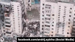 Оккупированный город Олешки Херсонской области всего в 9 километрах от Херсона. Разрушение в результате обстрела российской армии видны на кадрах с беспилотника 34-й Бригады Вооруженных сил Украины