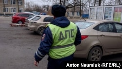Задержание группы украинских журналистов сотрудниками полиции РФ, фото – Антон Наумлюк, Радио Свобода 
