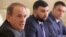 BELARUS -- Ukrainian pro-Russian politician Viktor Medvedchuk (L) attends a meeting with Luhansk and Donetsk separatist leaders Leonid Pasechnik (R) and Denis Pushilin, in MInsk, June 27, 2019
