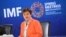 (FILES) (FILES) International Monetary Fund (IMF) Managing Director, Kristalina Georgieva, speaks at a press briefing on the global policy agenda in Washington, DC, during the IMF and World Bank Spring Meetings, on April 13, 2023.