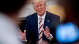 U.S. -- U.S. President Donald Trump speaks during a meeting with Klaus Iohannis, Romania's president, not pictured, in the Oval Office of the White House in Washington, D.C., USA, 20 August 2019.