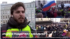 TV Rain correspondent Aleksei Korostelyov, shown covering Moscow's April 21 rally in support of jailed opposition politician Aleksei Navalny, is among several Russian reporters detained for supposedly participating in the unauthorized protest. 