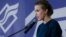 RUSSIA -- Russian TV personality Ksenia Sobchak gives a speech during the Russian opposition party Civil Initiative’s congress, for a presidential candidate nomination in Moscow, Russia, December 23, 2017.