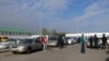 Turkmenistan: Taxi station in Anew city. Taxi goes to Mary district. People. Car. April 2018
