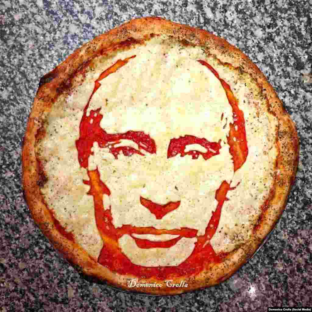 Британский шеф-повар из Глазго делает пиццы с изображением известных личностей, в том числе и с Владимиром Путиным