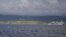 Kurile Islands. The ship makes a voyage