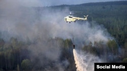 Пожар в национальном парке Шахдаг в Азербайджане, фото orctv.az