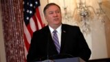 U.S. -- U.S. Secretary of State Mike Pompeo delivers remarks during an event to release of 2019 Trafficking in Persons report at the State Department in Washington, June 20, 2019