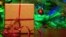 GENERIC – Ukraine flag and gift box on the background of the Christmas tree