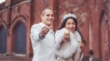 Russia -- Alexander Zakamsky and his wife Elizaveta on the wedding day on January 2018