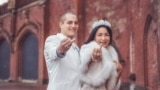 Russia -- Alexander Zakamsky and his wife Elizaveta on the wedding day on January 2018