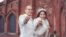 Russia -- Alexander Zakamsky and his wife Elizaveta on the wedding day on January 2018