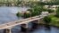 Estonia -- The bridge over the Narova River between Estonian town Narva and Russian town Ivangorod, 16Jun2005