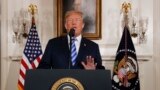 Дональд Трамп Иран келишими боюнча чечимин жарыялоодо. 8-май, 2018-жыл. 