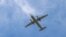 Kazakhstan. The plane flies over the village of Kyzylsuat. Akmola region, June 10, 2020