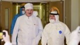 BELARUS -- Belarusian President Alyaksandr Lukashenka (left) visits the City Clinical Hospital Number 6 in Minsk, November 27, 2020