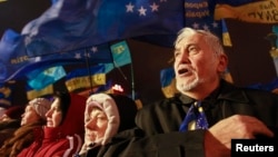 Участники акции протеста на Майдане, Киев, 17 декабря 2013