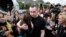 Ukrainian fillmmaker Oleh Sentsov, released from prison in Russia, upon arrival at Kyiv's Borisopol airport