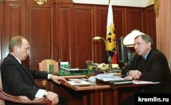 Илья Клебанов во время встречи с Владимиром Путиным в 2003 году
