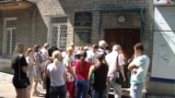 UKRAINE- Donetsk, so-called Migration Service of militant group «DPR». Queue of people who wants to receive Russian passport