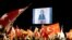 Turkey - Turkish President Tayyip Erdogan is seen on the screen as he addresses his supporters in Istanbul, Turkey June 24, 2018. 